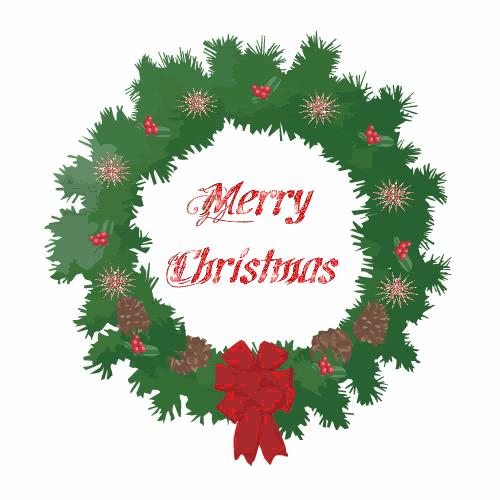 google images christmas clip art. Merry Christmas Wreath Animated Clip Art