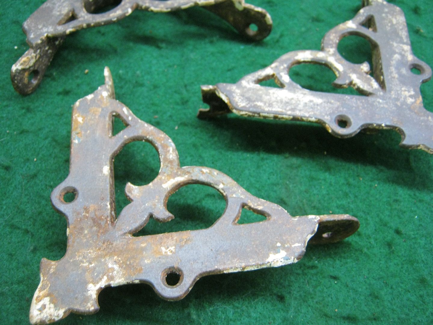 3 Antique Cast Iron Victorian Screen Door Corner Brackets Decorative 274313 eBay