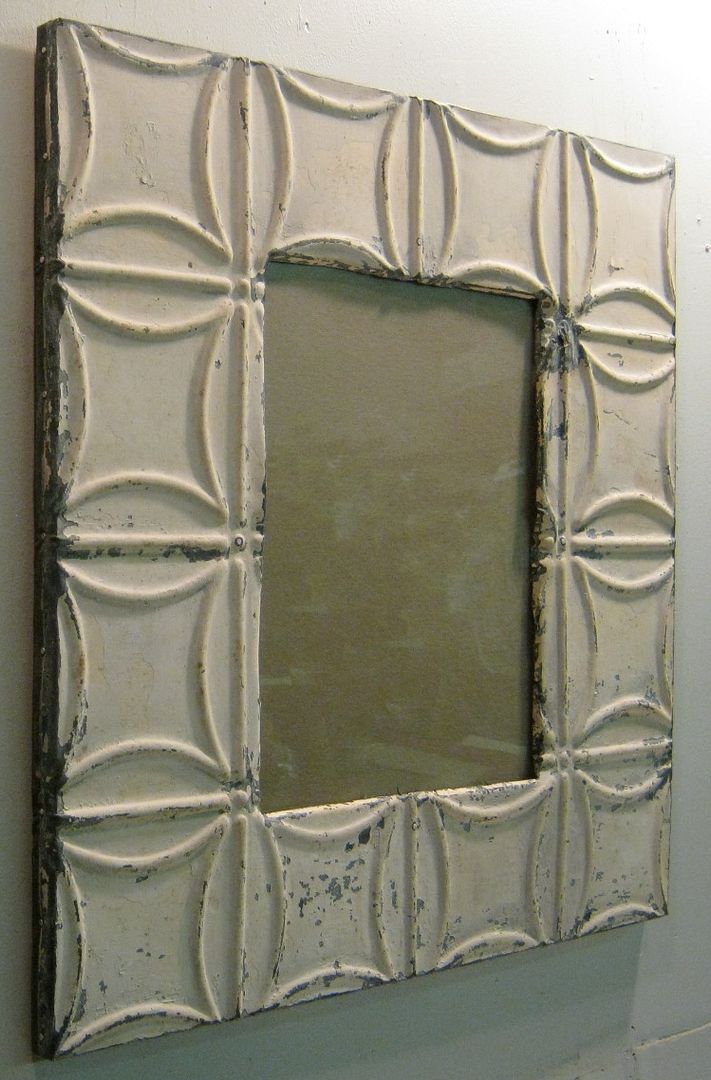 Antique TIN CEILING Metal Picture Frame 11x14 Shabby Recycled 93712