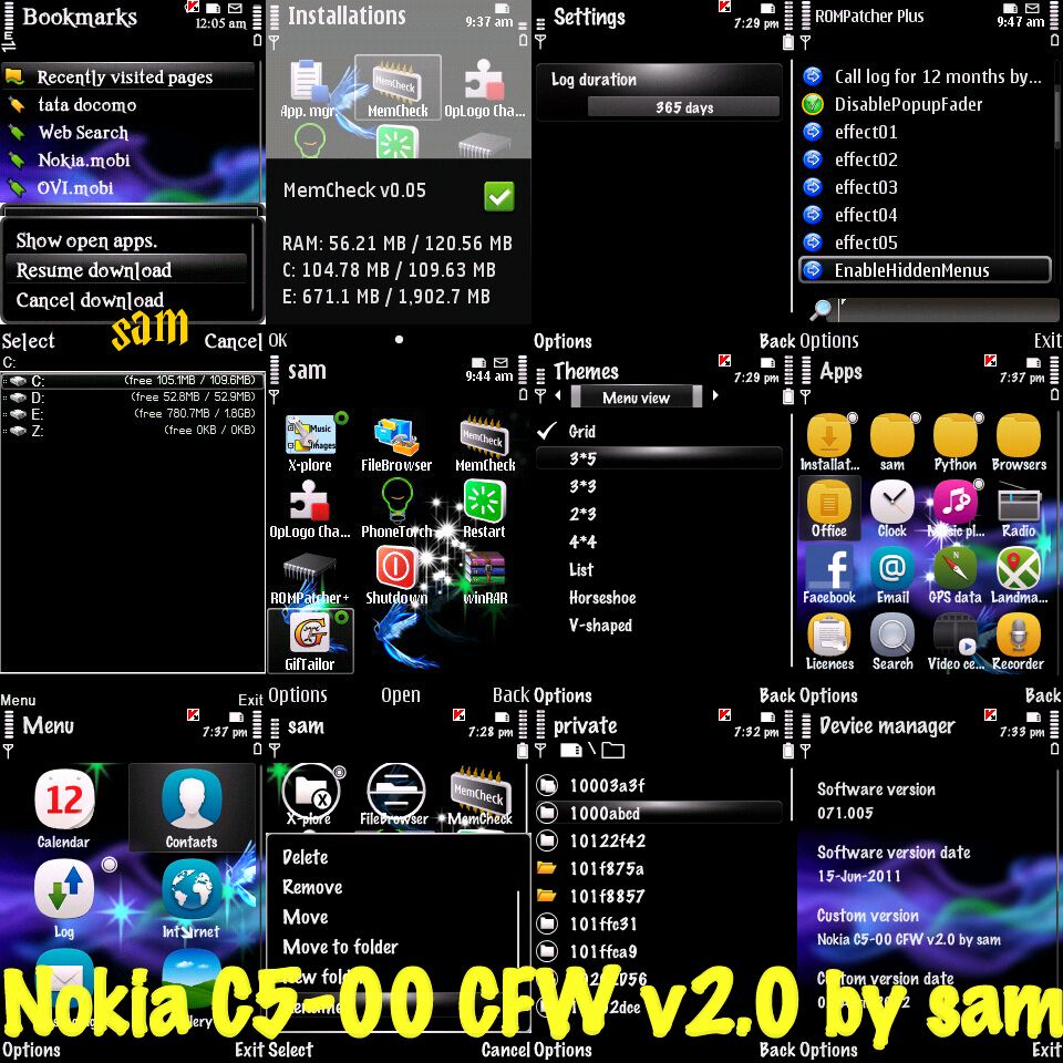 Nokia C5 Menu