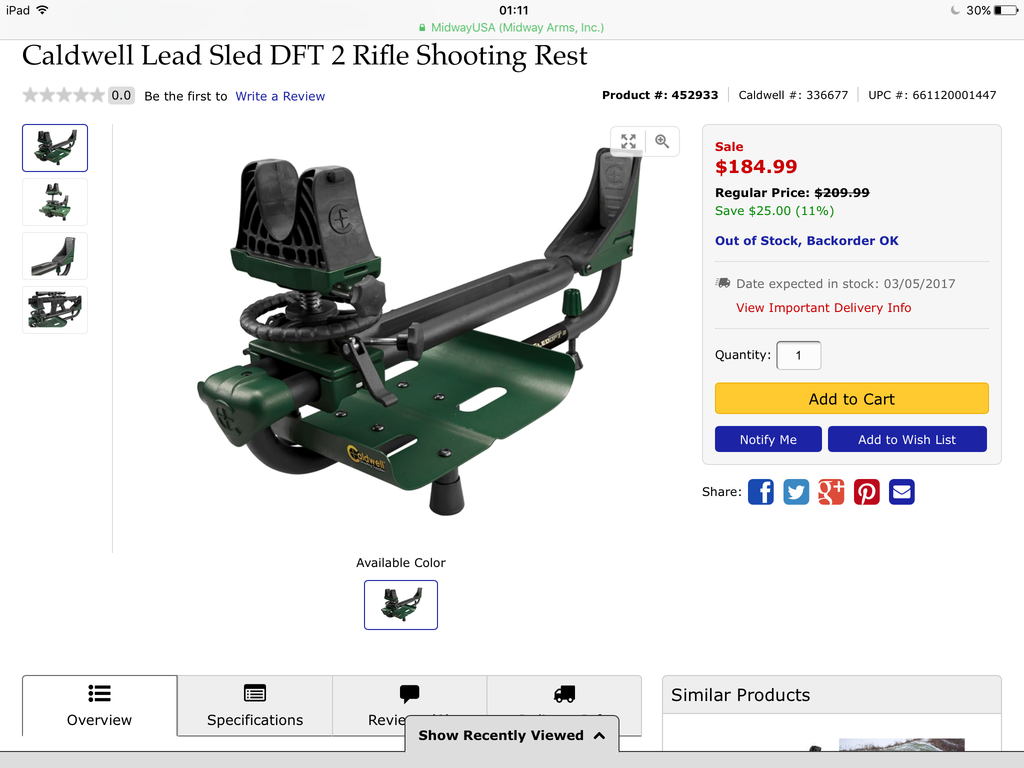 Shooting rest for zeroing AR15