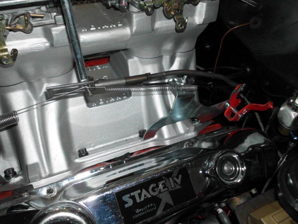 Performer RPM intake throttle cable bracket question. Big Block Dart