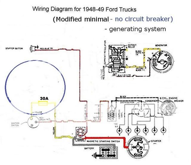 Need help setting up a temporary wiring harness for a 49 ... 1948 ford generator wiring diagram 