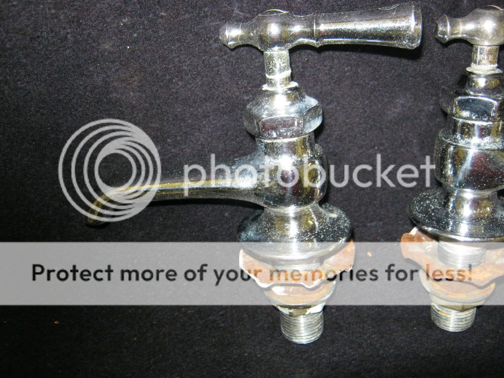 Chrome/Nickel Faucets Antique Pair #259 11  