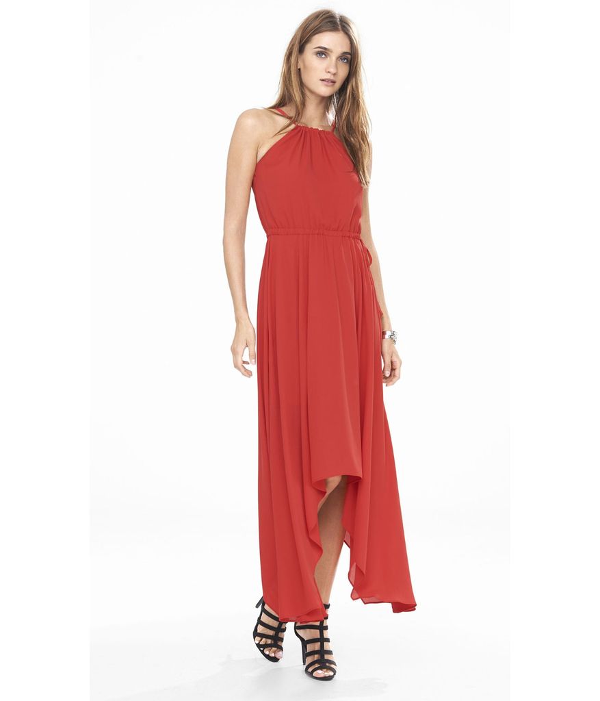 Handkerchief Hem Maxi Dress