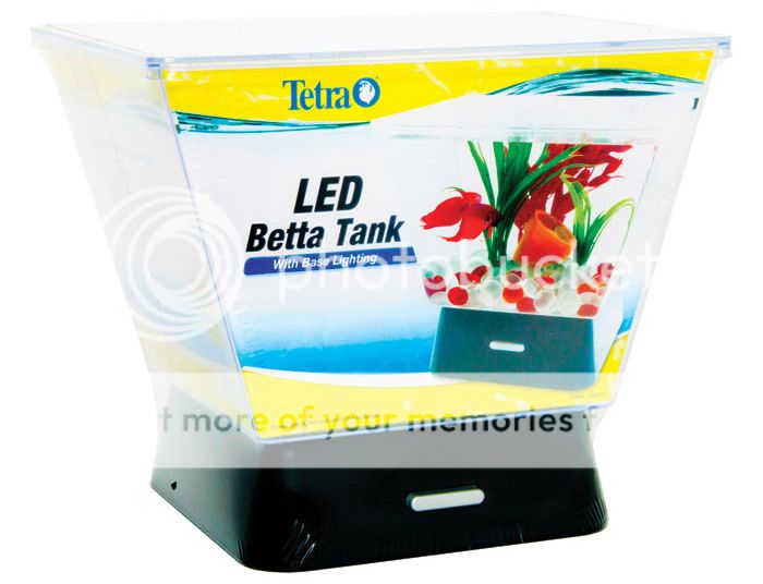 Tetra 1 Gal Gold Betta Fish Acrylic Tank Aquarium Kit LED Light USB Base Stand
